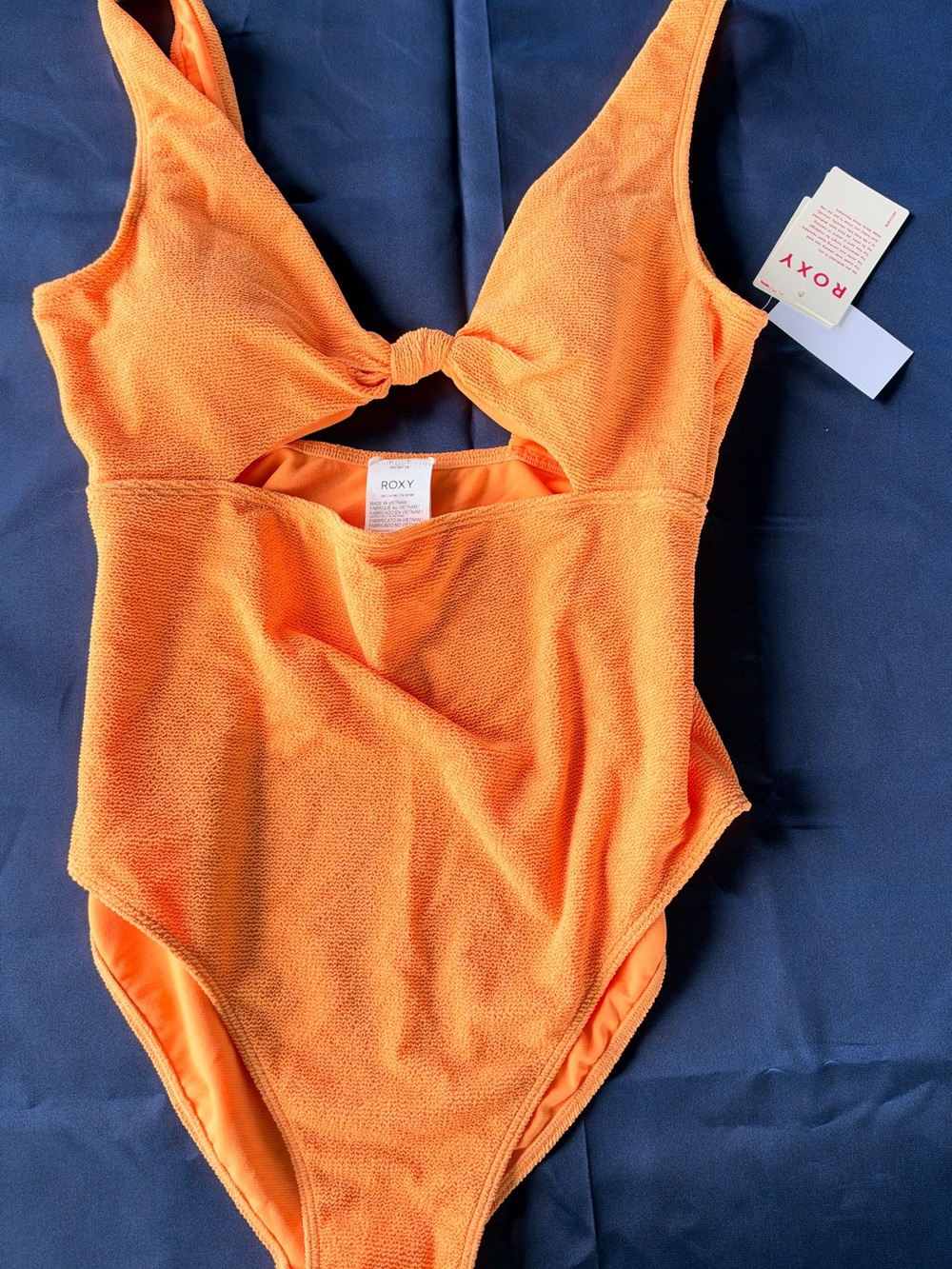 Roxy Girls' Bright Orange One-Piece Swimsuit with Front Knot
